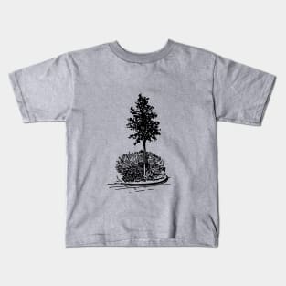 Tree and flowerbed. City landscape on your things. Kids T-Shirt